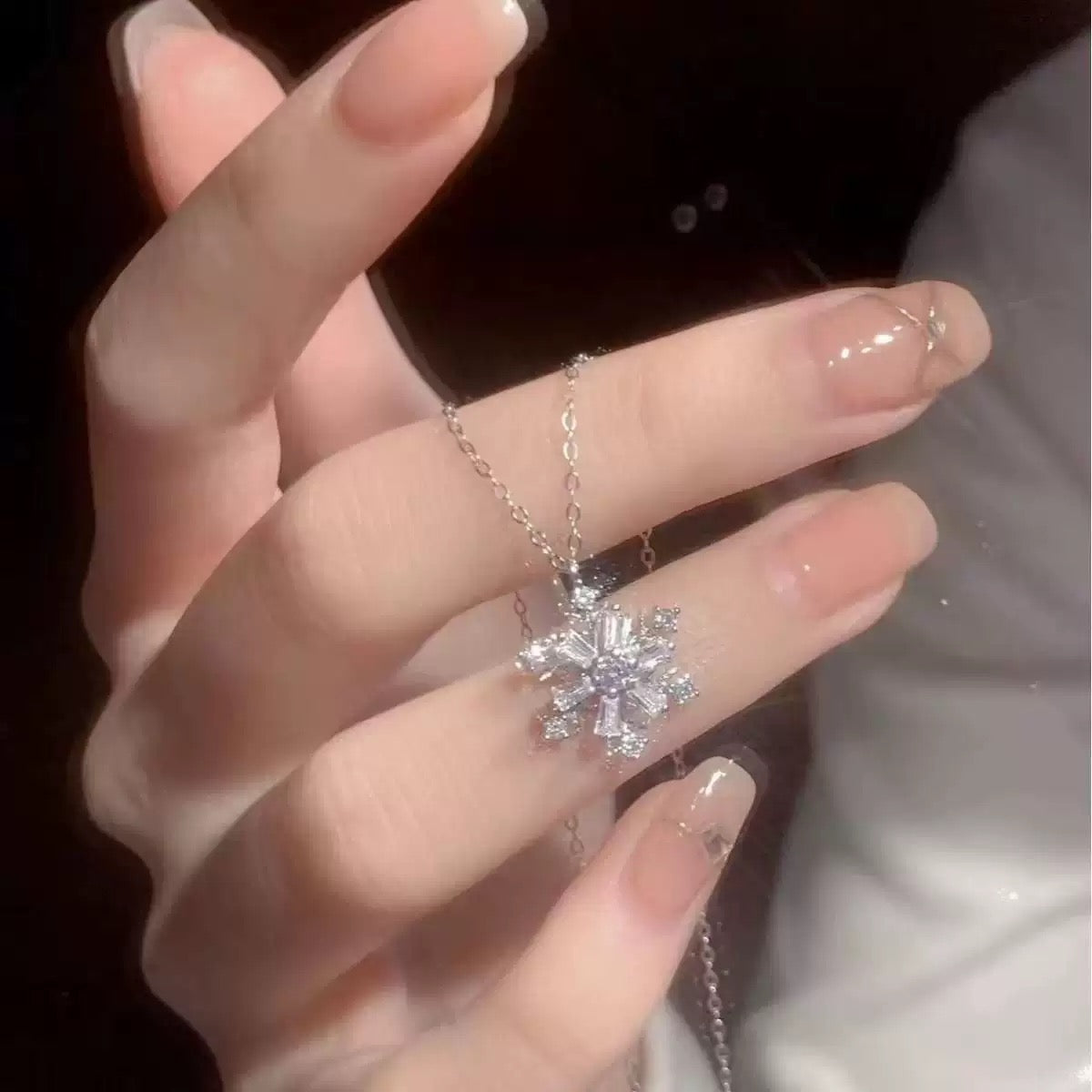 Spinning Snowflake Necklace