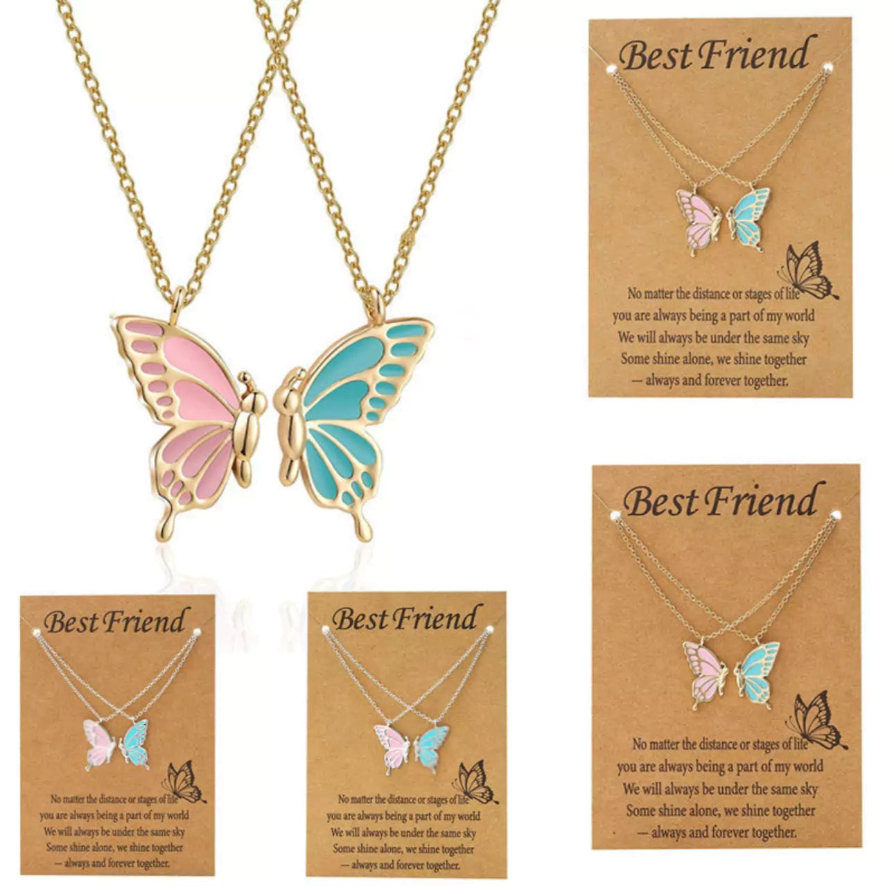 Best Friends Butterfly Necklaces