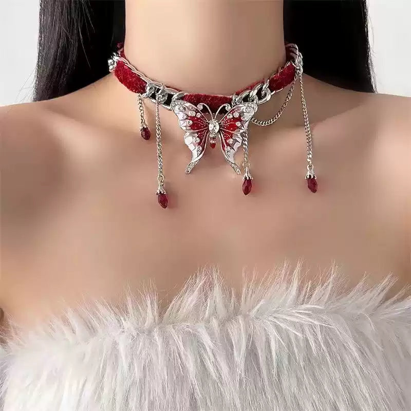 Glimmerrs™ Crimson Butterfly Choker
