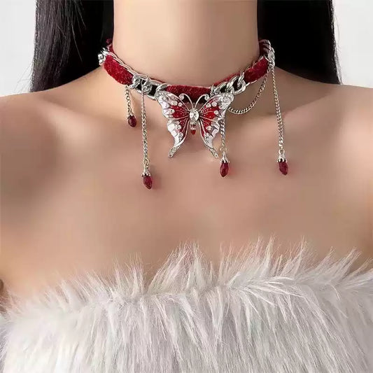 Glimmerrs™ Crimson Butterfly Choker