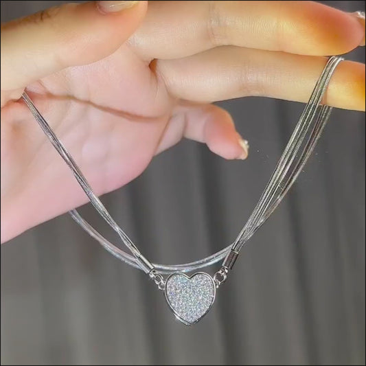 Magnetic Sparkle Heart Necklace