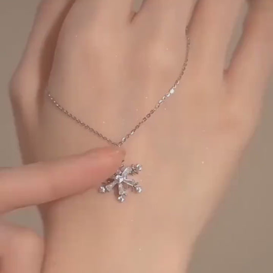 Spinning Snowflake Necklace